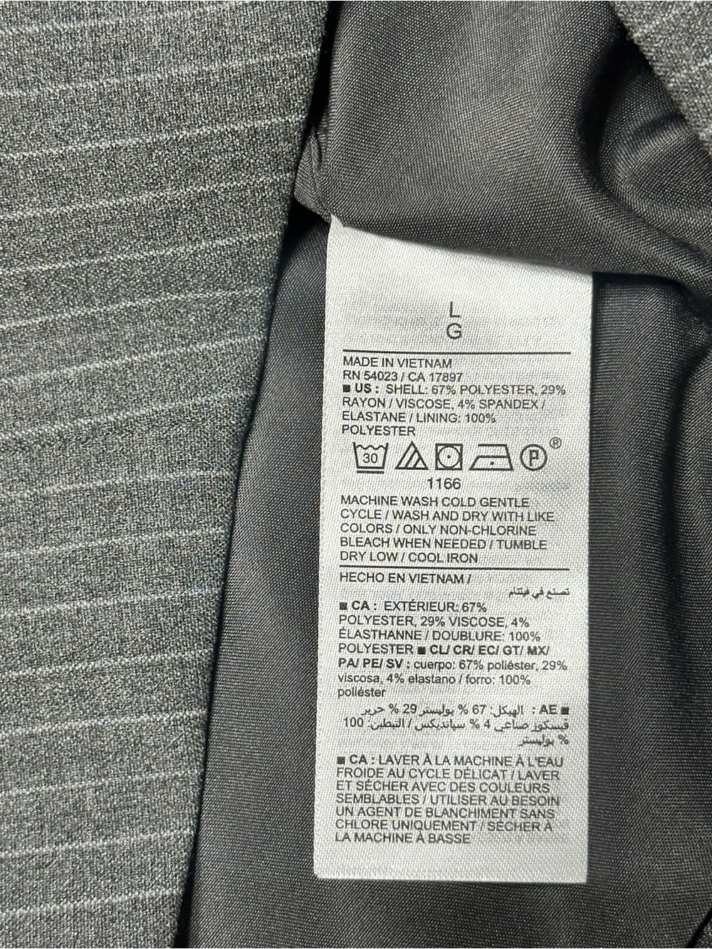 Old Navy Women’s Gray Pinstripe Button-Front Vest NWT Large - Picture 4 of 4